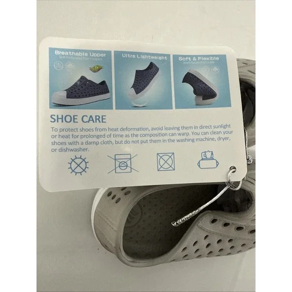 Toddler Slip On Lightweight Breathable Waterproof Shoes Gray Size 5.5 - Picture 8 of 10
